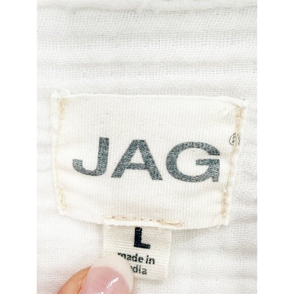 Jag TEXTURED LONG SLEEVE SHIRT White L - Picture 6 of 9